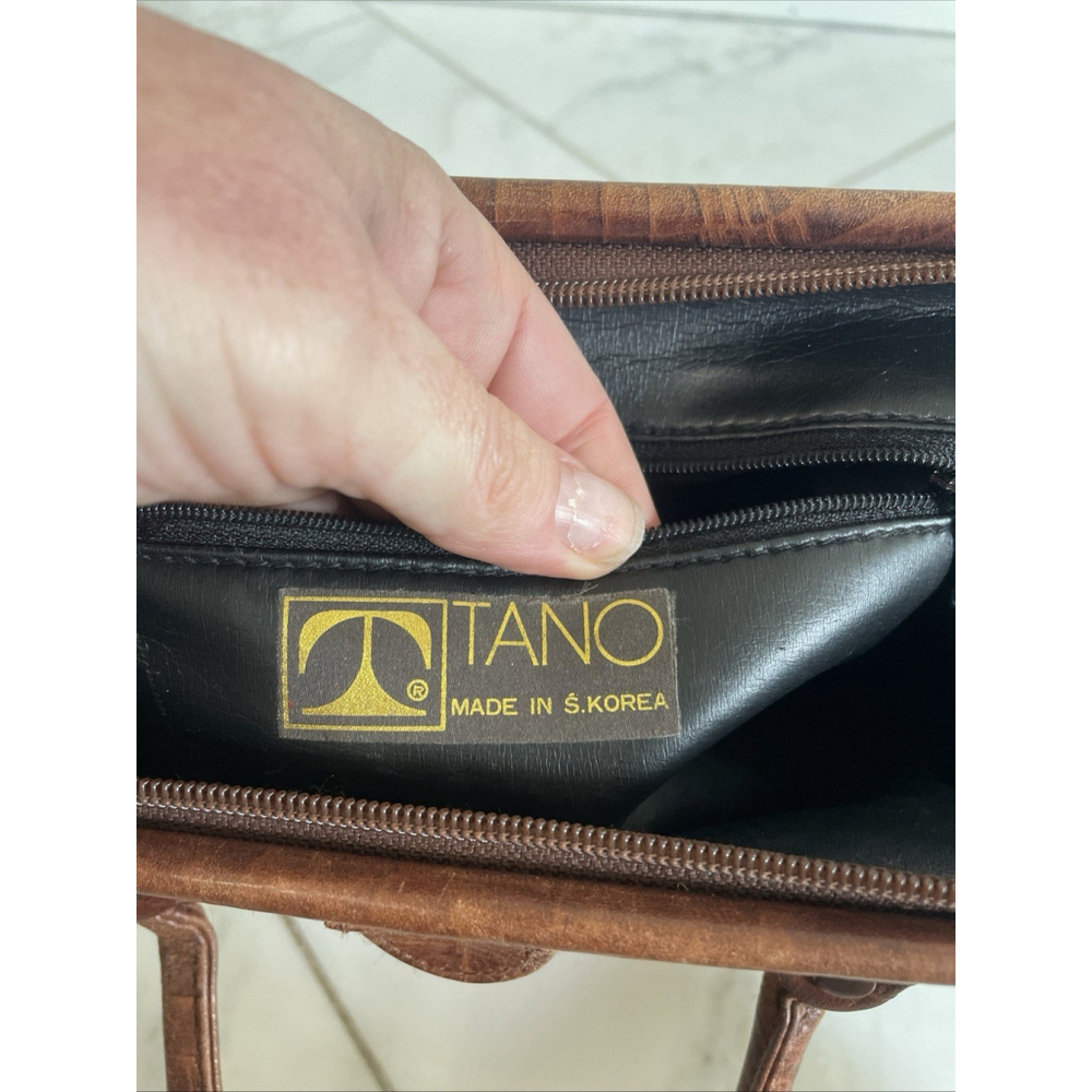 Tano, Brown Crocodile Leather Handbag - Picture 7 of 8
